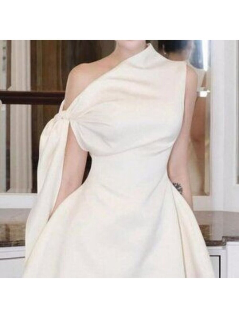 Apricot Elegant Women's Tie-Shoulder Sleeveless Minimalist Short Shift Dress